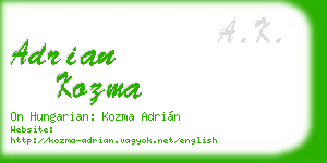 adrian kozma business card